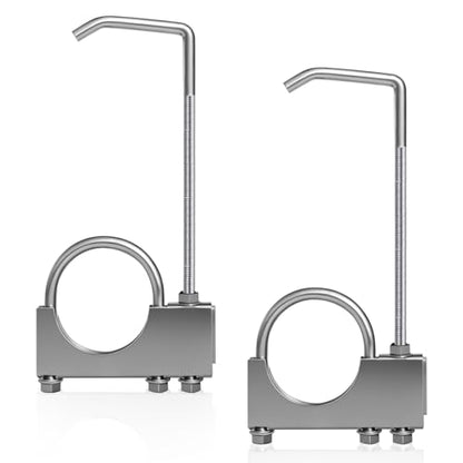 2.5" Universal Exhaust Clamp with Hanger, 2 PCS - size: 2.5 Inch