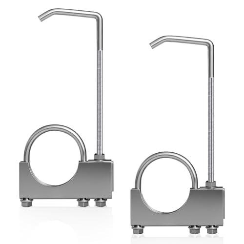 2.5" Universal Exhaust Clamp with Hanger, 2 PCS - size: 2.5 Inch