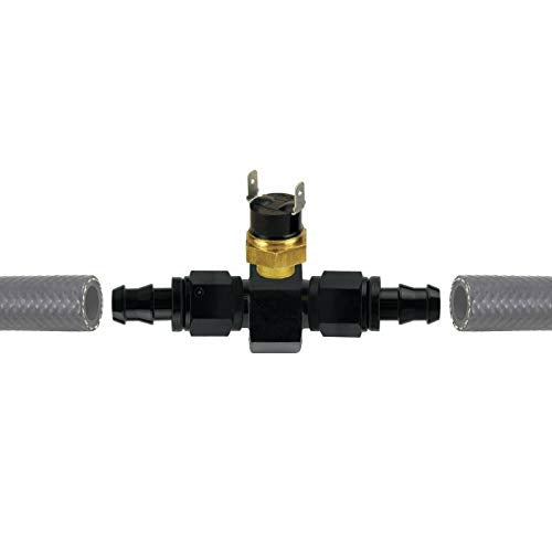 30 Row Engine Transmission Oil Cooler Electric Fan 6AN in-Line Hose End Fitting 180'F Degree Thermostat Temperature Switch Relay Wiring Kit