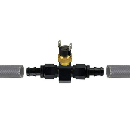 30 Row Engine Transmission Oil Cooler Electric Fan 6AN in-Line Hose End Fitting 180'F Degree Thermostat Temperature Switch Relay Wiring Kit