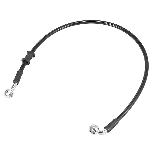 Motoforti Universal 60cm 23.62" Motorcycle Brake Clutch Oil Hose Line Pipe Hydraulic Reinforced Stainless Steel Braided Black - color: Black, size: 24 Inch
