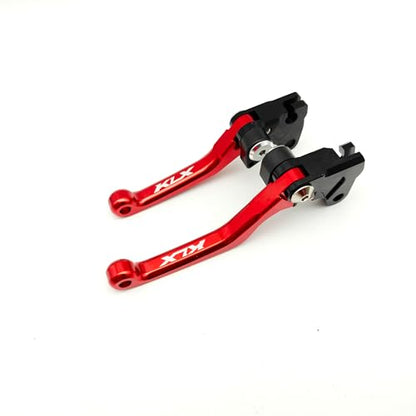 OEM Replacement Brake Clutch Levers for Kawasaki KLX110 (2002-2025) | KLX110L (2010-2025) CNC Aluminum Adjustable Handlebars | Motorcycle Control Lever Set with Easy Install (Glossy, Red) - color: Red, style: Glossy
