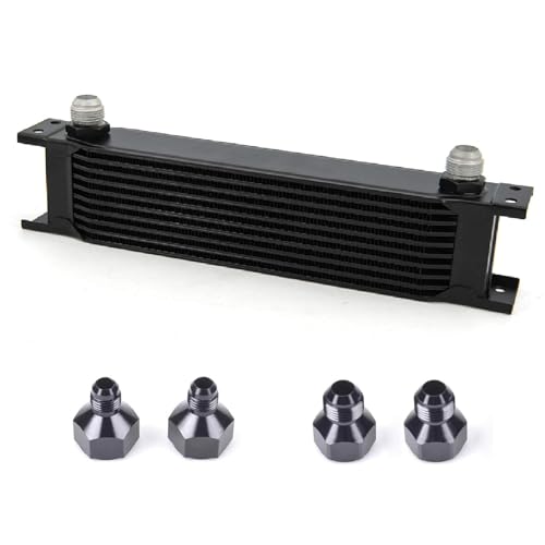 10 Row AN10-10AN Stacked Plate Oil Cooler Aluminium Alloy - color: Oil Cooler, size: 10 Row-BK