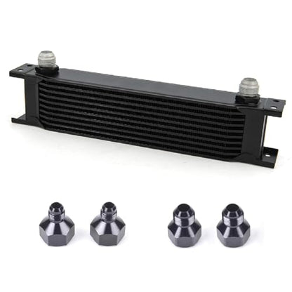 10 Row AN10-10AN Stacked Plate Oil Cooler Aluminium Alloy - color: Oil Cooler, size: 10 Row-BK