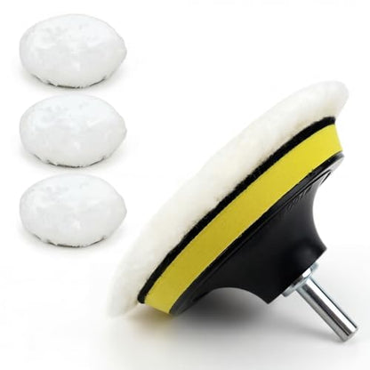 6Pcs 6 Inch Wool Polishing Buffing Pad Polishing Buffing Wheel with M14 Drill Adapter, Car Buffer Drill Attachment, Drill Buffer Polisher Attachmen for Car, Glass, Tile, Tire Polishing & Waxing - size: 6 Pcs 6 Inch