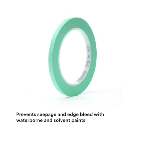 3M Precision Masking Tape, 06525, 1/4" x 60 yds, Crisp, 1 Roll - size: 1/4 inch x 60 yard (Pack of 1), style: 06525