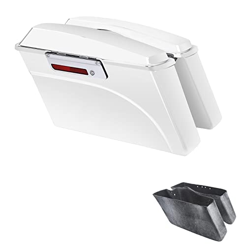 XFMT Motorcycle Saddlebags Hard Saddle Bags For Harley Touring 1993-2013 - color: White, size: Standard
