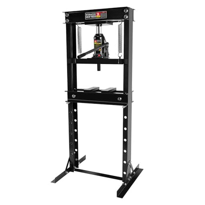 20 Ton Hydraulic Shop Press, H-Frame Garage Floor Adjustable Hydraulic Shop Press with Stamping Plate, Heavy Duty Steel Fame for Bending, Straightening, Installing Bearings & u-Joints