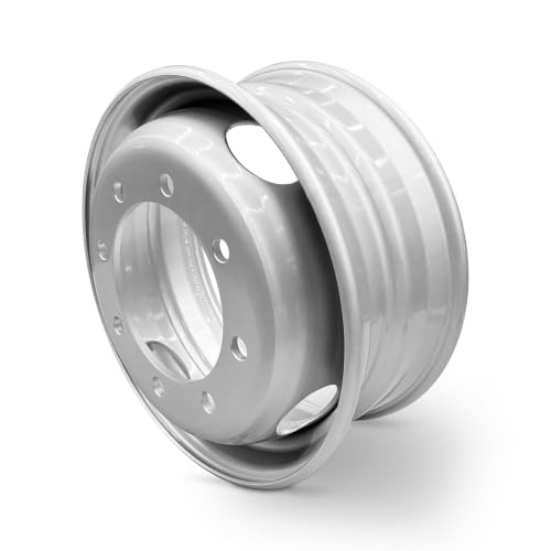 19.5x6.75 in Steel Wheel Rim 8 Lug 275mm 142mm Offset 221mm CB| Powder-Coated Silver finish Fits 1990-2009 Topkick C4500 Dually | New OEM Replacement | 19407298