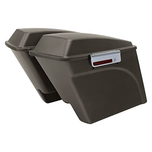 TCMT 5" Stretched Hard Saddlebags Fit For Harley Touring Electra Road Glide 1993-2013 - color: Pewter Denim Chrome Latches