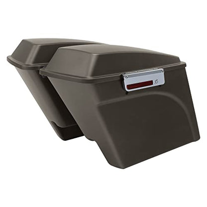 TCMT 5" Stretched Hard Saddlebags Fit For Harley Touring Electra Road Glide 1993-2013 - color: Pewter Denim Chrome Latches