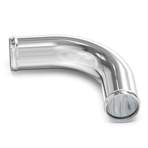 GASHER 1PCS 90 Degree Elbow Aluminum Alloy Tube Intercooler Pipe Air Intake Tube 1.5"OD, Leg Length 4" (100mm) with Bead Roll, - color: 90 degree（With Clamps）, size: 1.5"OD (1 PC)