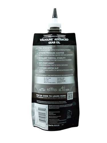 Valvoline FlexFill Advanced Full Synthetic 75W-140 Gear Oil 1 Quart Pouch - size: 75W-140, style: Advanced