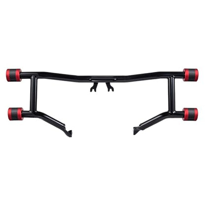 Advanblack Protek Two Step Highway Peg Crash Bar with CNC Slider Fit for 2014-2025 Harley Touring Road Glide Street Glide Electra Glide – Engine Guard Performance Upgrade (Red CNC w/Carbon Inlay) - color: Red CNC w/ Carbon Inlay