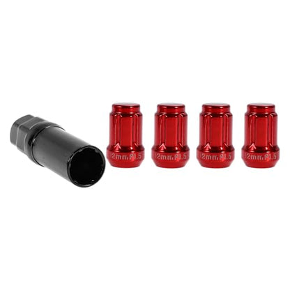 M12x1.5 Wheel Locking Nut with 1 Socket Key for Honda for Toyota Anti-Theft Tyre Tire Lock Nuts Removal Tool Red 1 Set - color: Red