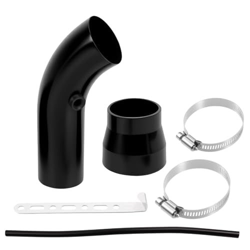 Cold Air Intake Pipe, 76mm 3 Inch Universal Performance Car Cold Air Intake Turbo Filter Aluminum Automotive Air Filter Induction Flow Hose Pipe Kit (BLACK-PIPE) - color: BLACK-PIPE