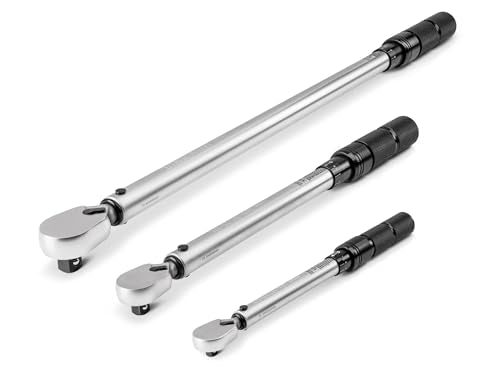 TEKTON 1/4, 3/8, 1/2 Inch Drive Micrometer Torque Wrench Set | TRQ95902 - size: 1/4, 3/8, 1/2 in.