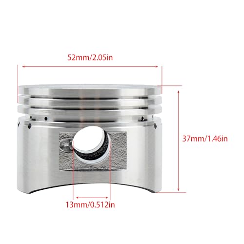 52.4mm Piston Ring Rebuild Kit for 4-Stroke 1P52FMH Horizontal Engine 110cc ATV Dirt Pit Bike Go Karts Quad 4 Wheeler Dune Buggys Motorcycle - color: Piston Ring Rebuild Kit