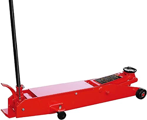 BIG RED T81001 Torin Hydraulic Heavy Duty Long Frame Service/Floor Jack with Foot Pedal, 10 Ton (20,000 lb) Capacity, Red - size: 10 ton long frame floor jack