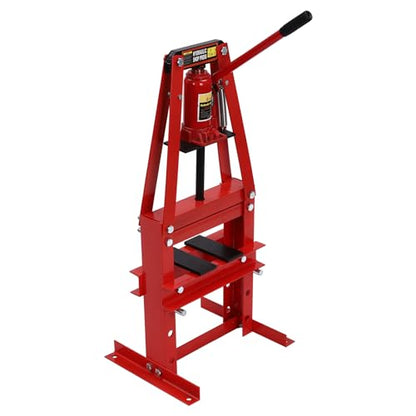Hydraulic Power Units, 6-Ton Benchtop Hydraulic A-Frame Shop Press with Press Plates, Hydraulic 6 Ton Garage Floor Adjustable Shop Press with Plates, Hydraulic Press, Red, Hydraulic Shop Press
