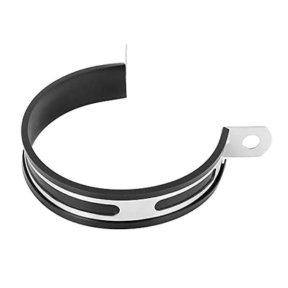 F FIERCE CYCLE 89mm 3.5" 3 1/2 Inch Motorcycle Exhaust Band Joint Clamp Muffler Pipe Stainless Steel Silver Tone - color: Silver Tone