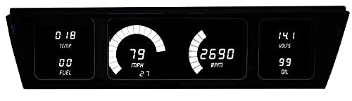 Intellitronix LED Digital Replacement Gauge Panel for 1977-1990 Chevrolet Impala & Caprice - Complete Dash Cluster Upgrade with Speedometer, Tachometer & Sending Units (White) - color: White