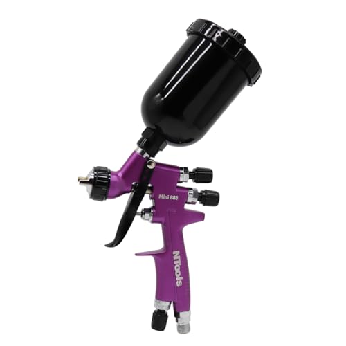 Touch-Up Mini Air Spray Gun, 1.2mm Stainless Steel Nozzle, 250ml Capacity, HVLP Auto Paint Sprayer for Cars and Furniture (Purple, 1.2mm Nozzle) - color: Purple, size: 1.2mm Nozzle