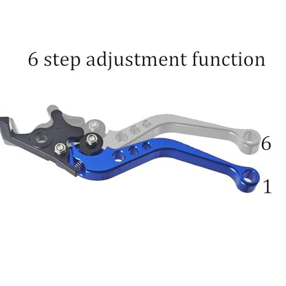 1 Pair Blue Motorcycle Brake Clutch Levers, CNC Aluminum Alloy Handle Set for Scooter Motorbike, Adjustable Replacement Parts - color: Blue