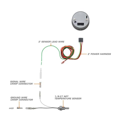 GlowShift Tinted Series 280F Water Coolant Temp Gauge Kit, 2-1/16" 52mm