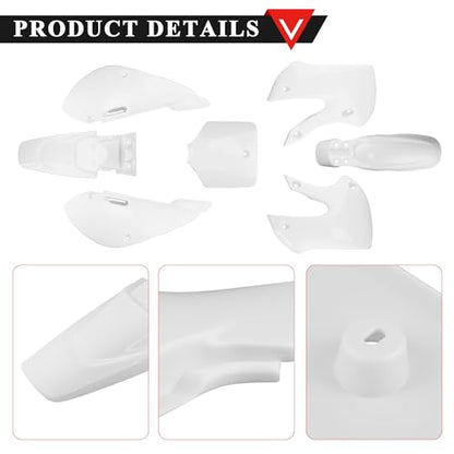 PRO BAT Plastic Fender Fairing Body Work Kit - color: White Plastic Fender Kit