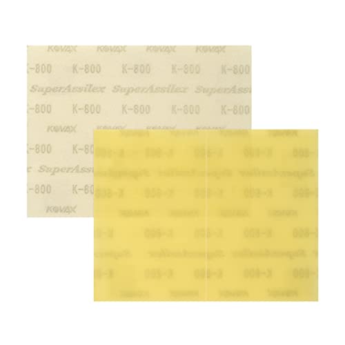 Super Assilex Flexible Sanding Sheets Job-PAK, Lemon K-800, U191-1509, 4 Sheets + 1 M Hand Pad for Half Sheets - color: K-800 Lemon, size: w/ Half-sheet M Pad