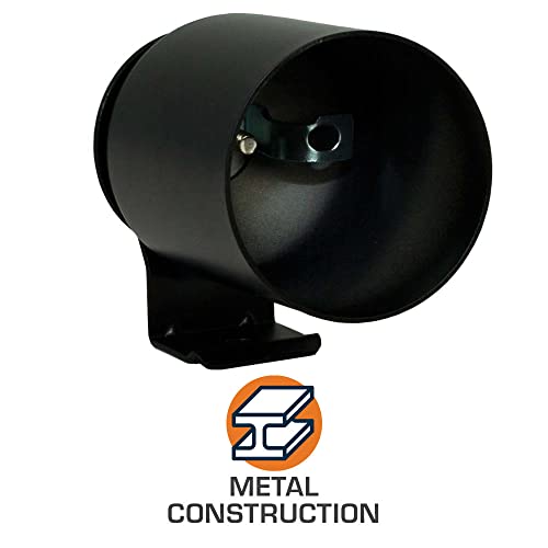 GlowShift Universal Black Metal Single Dashboard Gauge Pod Holder - size: 52mm