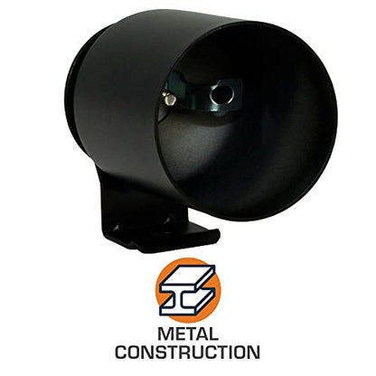 GlowShift Universal Black Metal Single Dashboard Gauge Pod Holder - size: 52mm