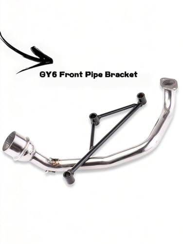 motorcycle muffler,front-section bracket，Stainless Exhaust Muffler System, Header Pipe Link Tube Compatible with GY6 Exhaust, GY6 150cc Exhaust &125cc, for Street Sport Motorcycles Scooters