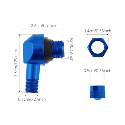 90° Tire Valve Stems 11.3mm Aluminum Forged for Scooter E-Bike ATV - color: Blue
