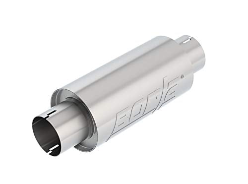 BORLA 401343 Resonator/Specialty Resonator - 3" Center Inlet/ 3" Center Outlet 5" Round x 10" Long Body 15" Overall Length. Universal Part. Reversible Design. Notched Necks.