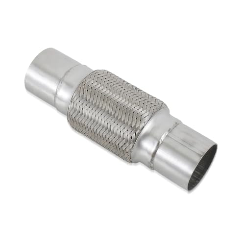 2.25''X6''universal stainless steel Exhaust Flex Pipe with Ends 10" Inch Long Heavy Dutydouble braided bendable exhaust Flex Pipe - size: 2.25''X6''X10''