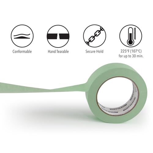 IPG Rust-Oleum Green Automotive Masking Tape, Light Green, 1.41" x 35yd, Single Roll - color: Green, size: 1.41" x 35yd