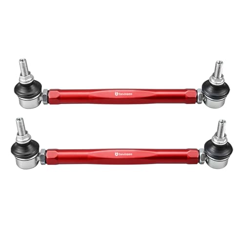 Bevinsee Adjustable Front Sway Bar End Link Kit Compatible with E46 Z4 E85 - color: Red