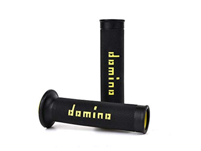 G2 by Domino Moto GP Motorcycle Grips for 7/8" (22mm) Handlebar (Pair) - color: Black / Yellow