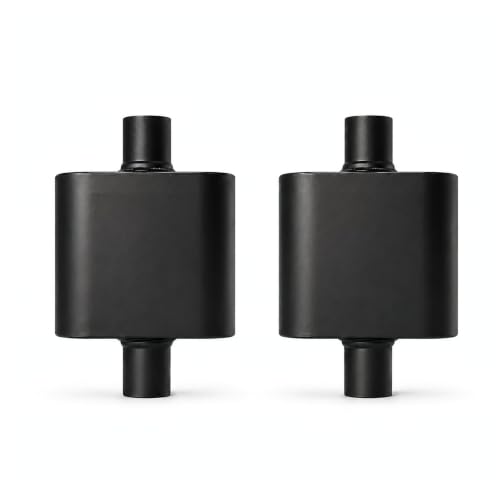 2.5" In/Out Aluminized Steel 1-Chamber Universal Exhaust Muffler 2pc - color: black, size: 2.5 inch