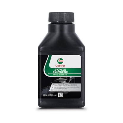 Castrol 2 Cycle Full Synthetic Oil - Small Engine Formula - 50:1 Mix Ratio - Includes Fuel Stabilizer (Pack of 24 (2.6fl oz bottles)) - size: Pack of 24 (2.6fl oz bottles)