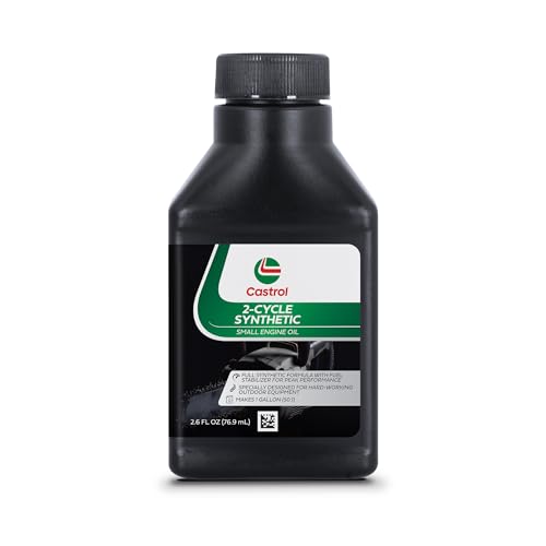 Castrol 2 Cycle Full Synthetic Oil - Small Engine Formula - 50:1 Mix Ratio - Includes Fuel Stabilizer (1 2.6 fl oz bottle) - size: 1 2.6 fl oz bottle