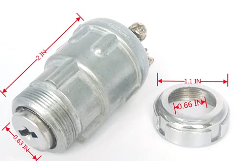 Ignition Starter Switch with 4 Position 4 Connection Terminal 2 Keys for Car, Moto, Tractor, Forklift, Truck, Scooter, Trailer, Agricultural,Modified Car Pit Quad Go Kart UTV Moped Buggy… - color: JK424 (4 Terminal )