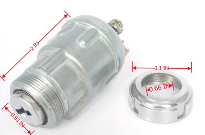 Ignition Starter Switch with 4 Position 4 Connection Terminal 2 Keys for Car, Moto, Tractor, Forklift, Truck, Scooter, Trailer, Agricultural,Modified Car Pit Quad Go Kart UTV Moped Buggy… - color: JK424 (4 Terminal )