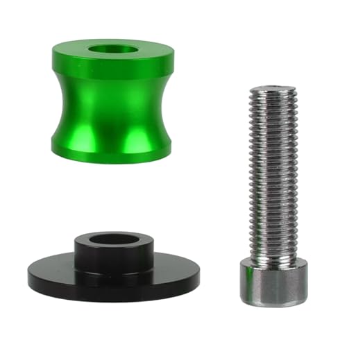2pcs M8 Z900 Swingarm Spools,Swingarm Spools Sliders CNC Swing Arm Stand Screw Compatible With Z900 2000-2025(Green) - color: Swingarm Sliders-green