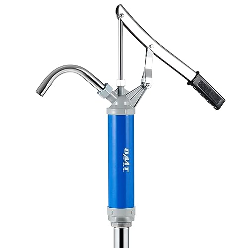 OMT Lever Action Barrel Pump with Telescoping Suction Tube - color: Blue Lever Action Steel Pump