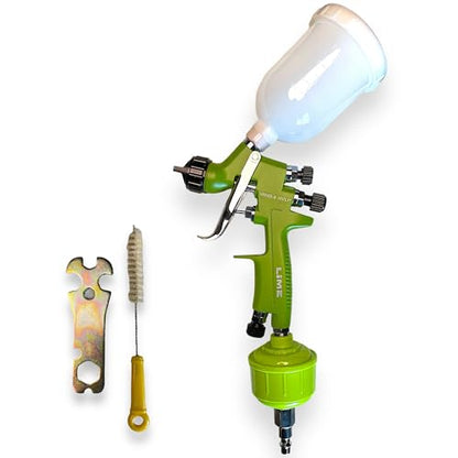 LiME LiNE .8mm Mini HVLP Automotive Spray Paint Gun for Basecoats and Clearcoat: Bonus Inline Filter Ball and Air Line Connector.
