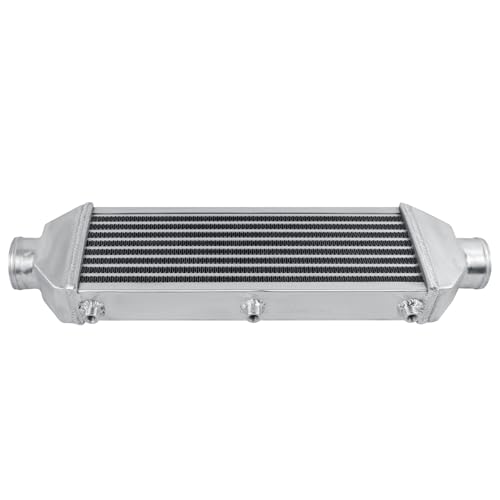 Universal Intercooler 24.5''x7.5''x2.8" Front Mount Intercooler 2.6'' Inlet and Outlet Aluminum Turbo Intercooler Direct Replacement for Any Turbo Charger system - size: 24.5''x7.5''x2.8" 2.6''