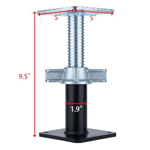 2 Pack Adjustable Support Jack Lightweight Steel Bracing and Jack Posts - 6.5" - 10" Adjustment Range Adjustable Jack for Temporary Support Suitable for Small Space, Underpasses, Attics, Decks - size: 6.5-10
